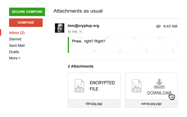 Sending Encrypted Attachments on Gmail